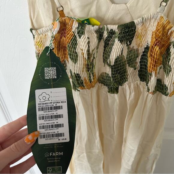 NWT Farm Rio White with flower detail Maxi Sundress - XS - Picture 5 of 6